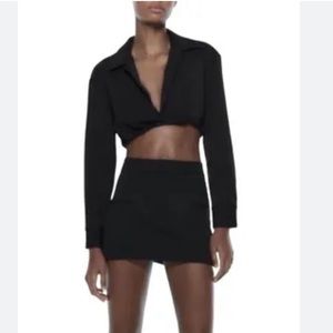 NWT Zara Black Crop Top